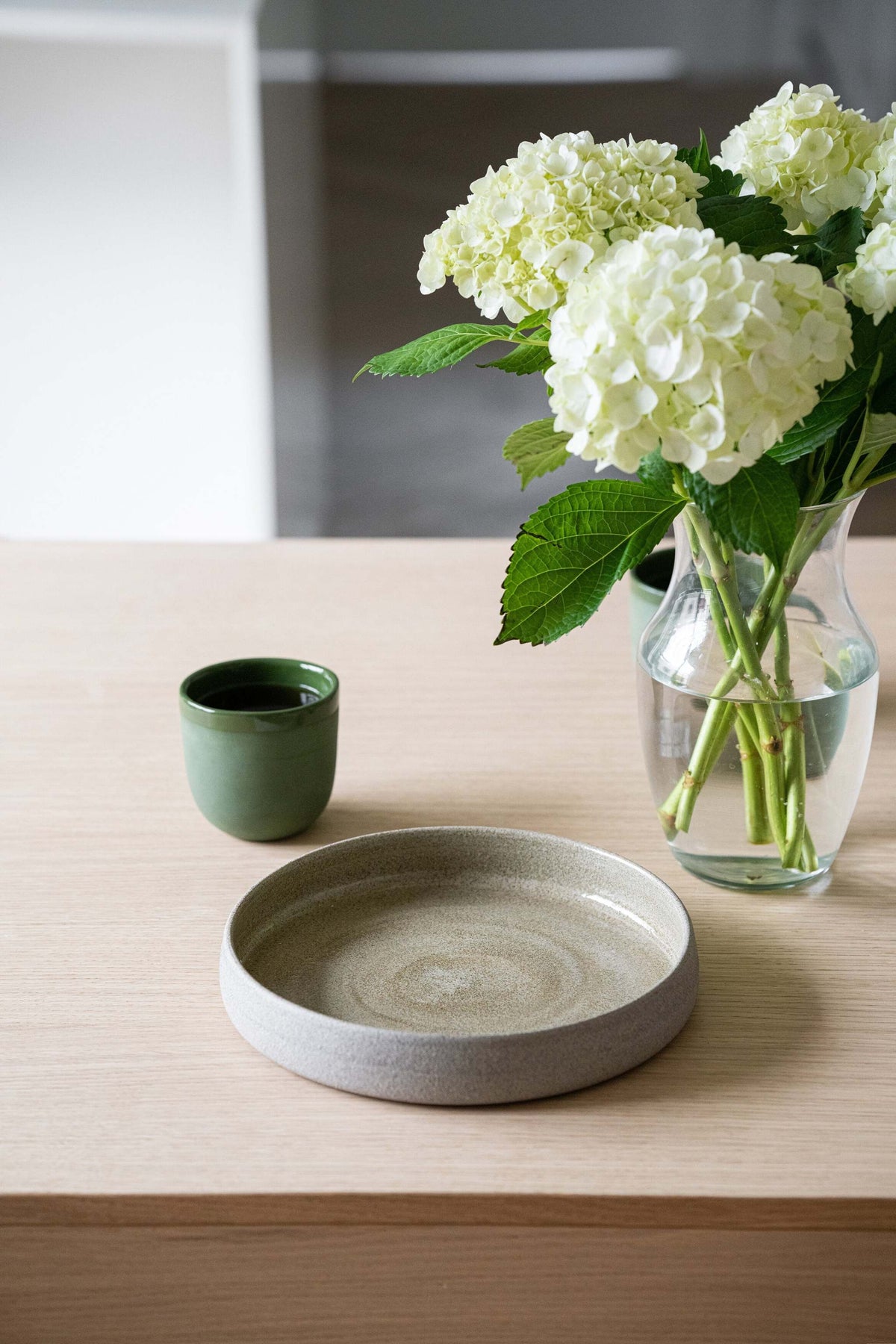 Concrete Stoneware Dinner Plate, High Sides