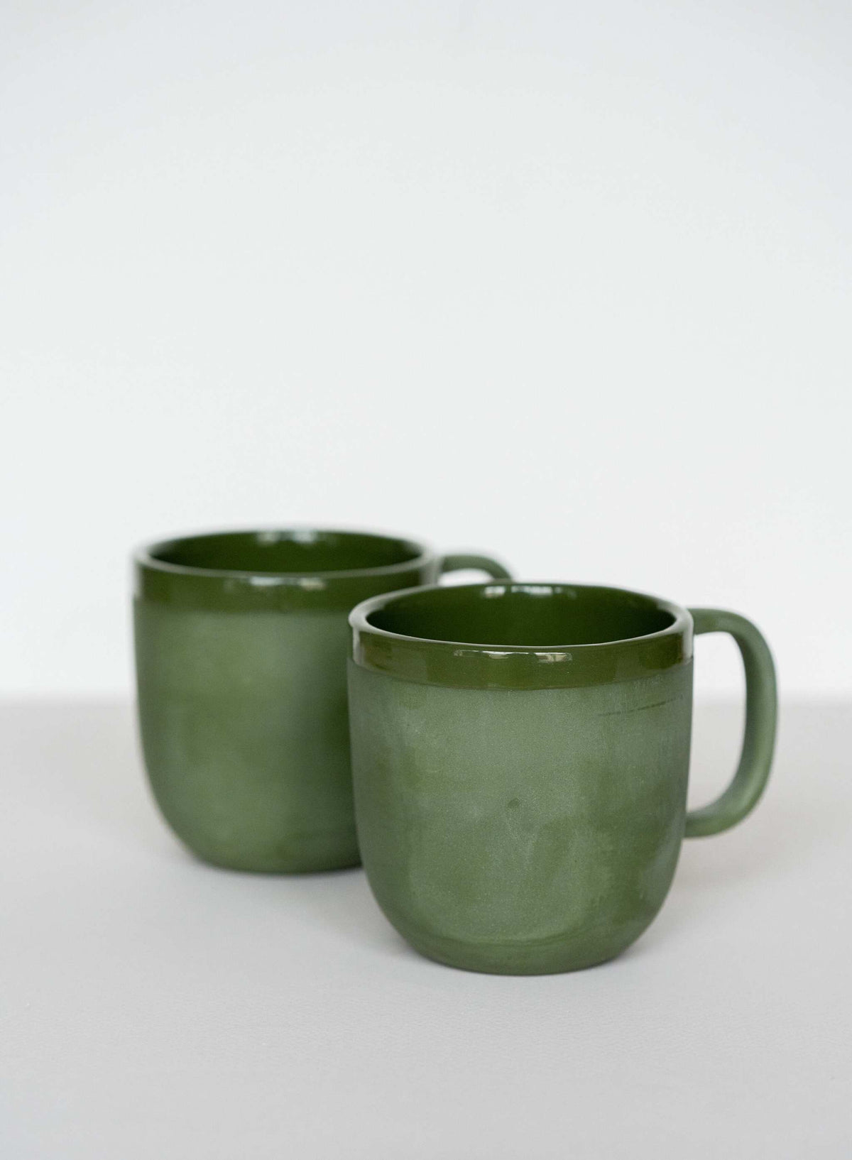Handmade Porcelain Coffee Mug, Green, view 5