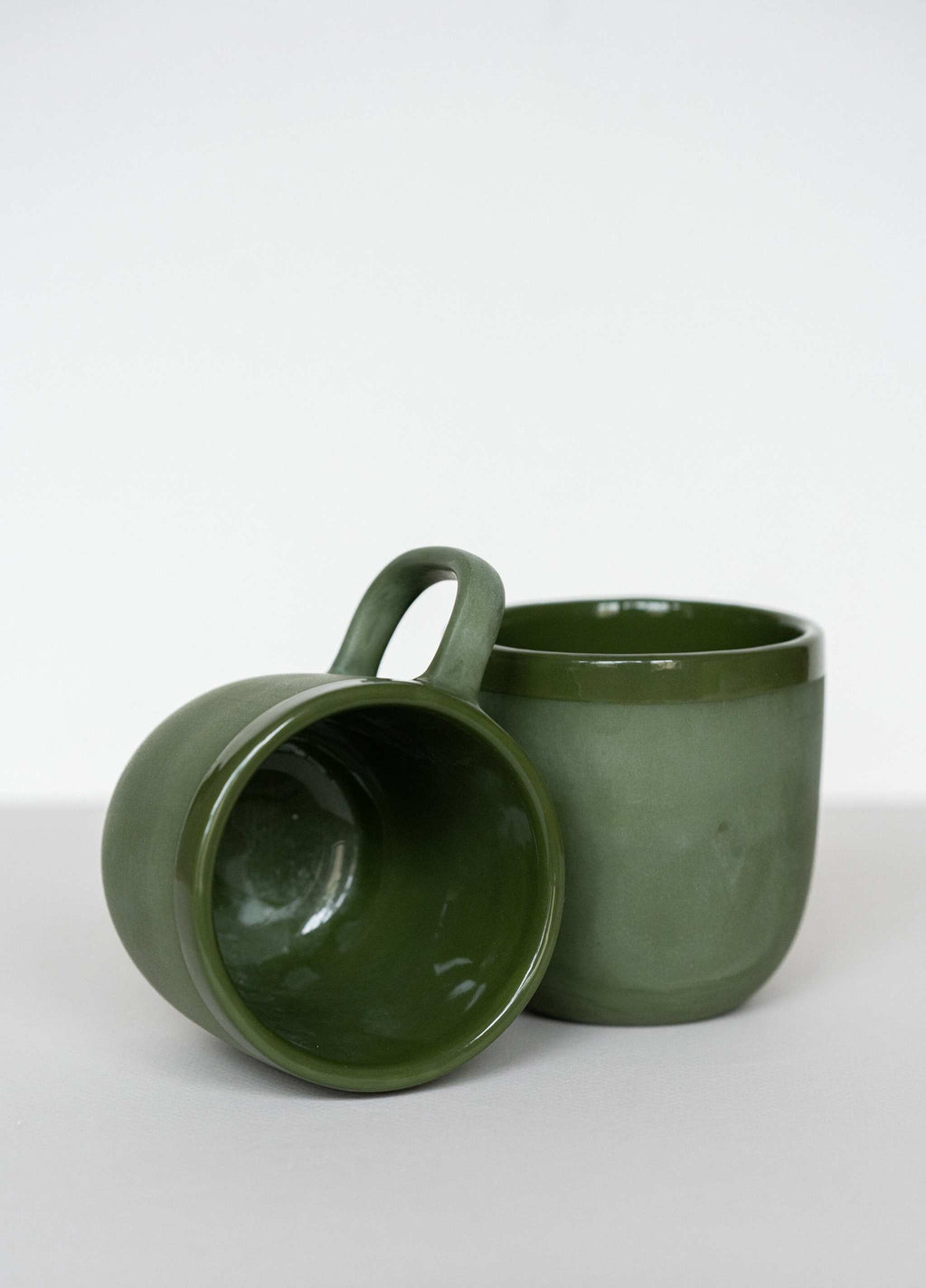 Handmade Porcelain Coffee Mug, Green, view 6
