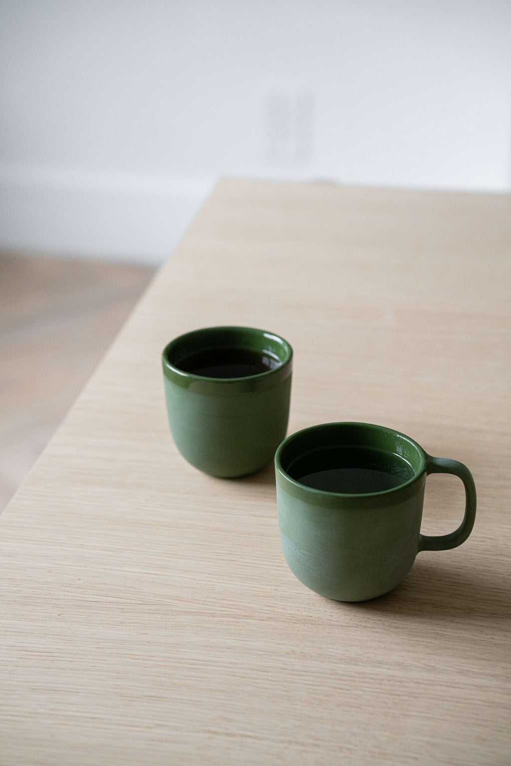 Handmade Porcelain Coffee Mug, Green, alternate view