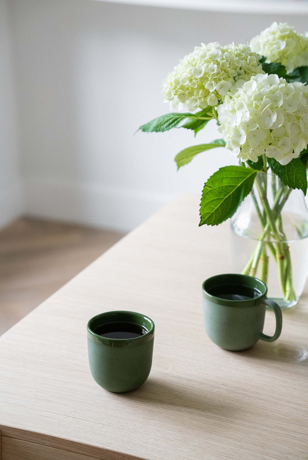 Handmade Porcelain Coffee Cup, Green, view 5