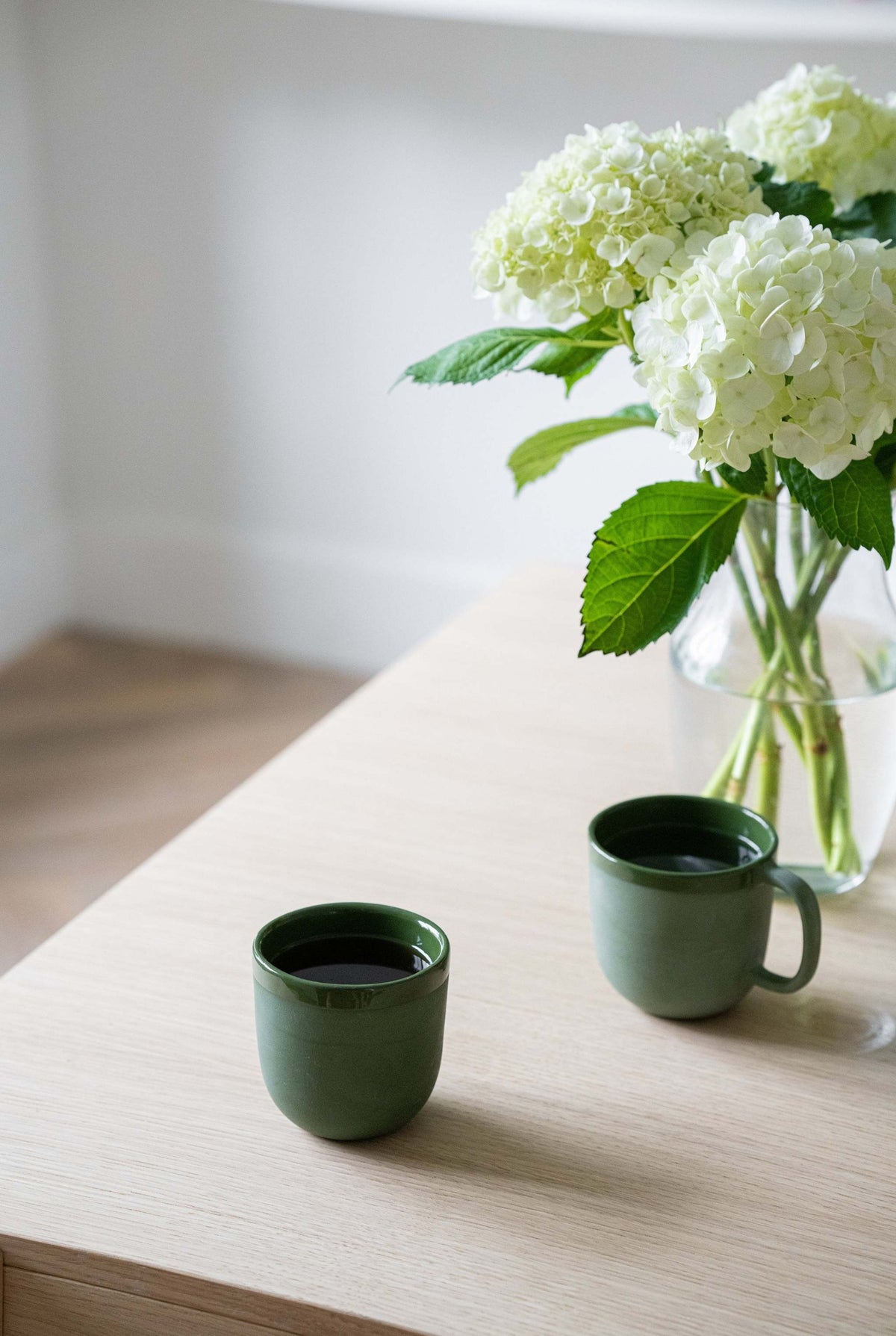 Handmade Porcelain Coffee Cup, Green, view 5