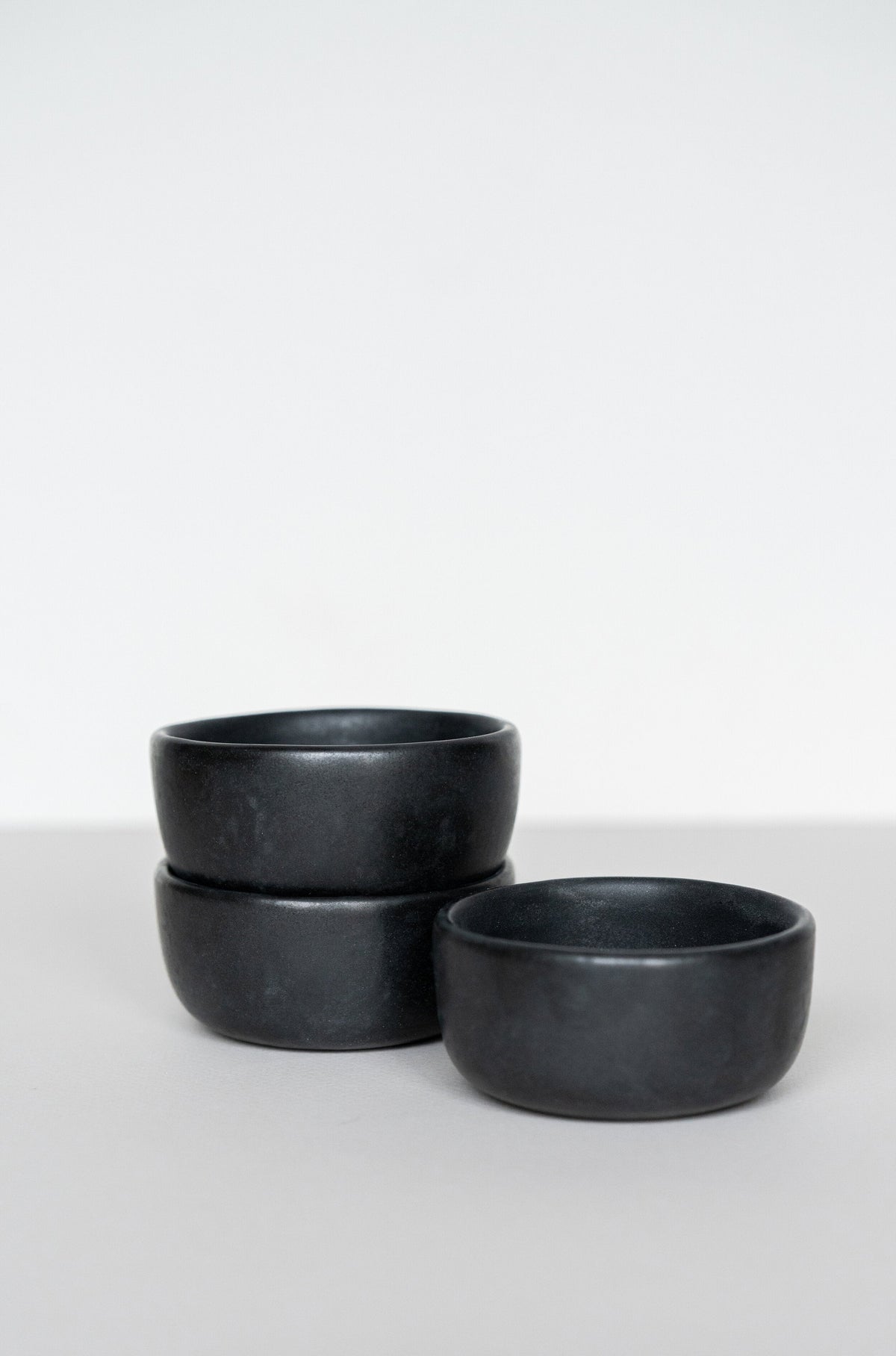 Black Matte Stoneware Pinch Bowl, view 6