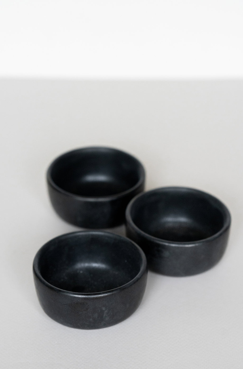 Black Matte Stoneware Pinch Bowl, view 5