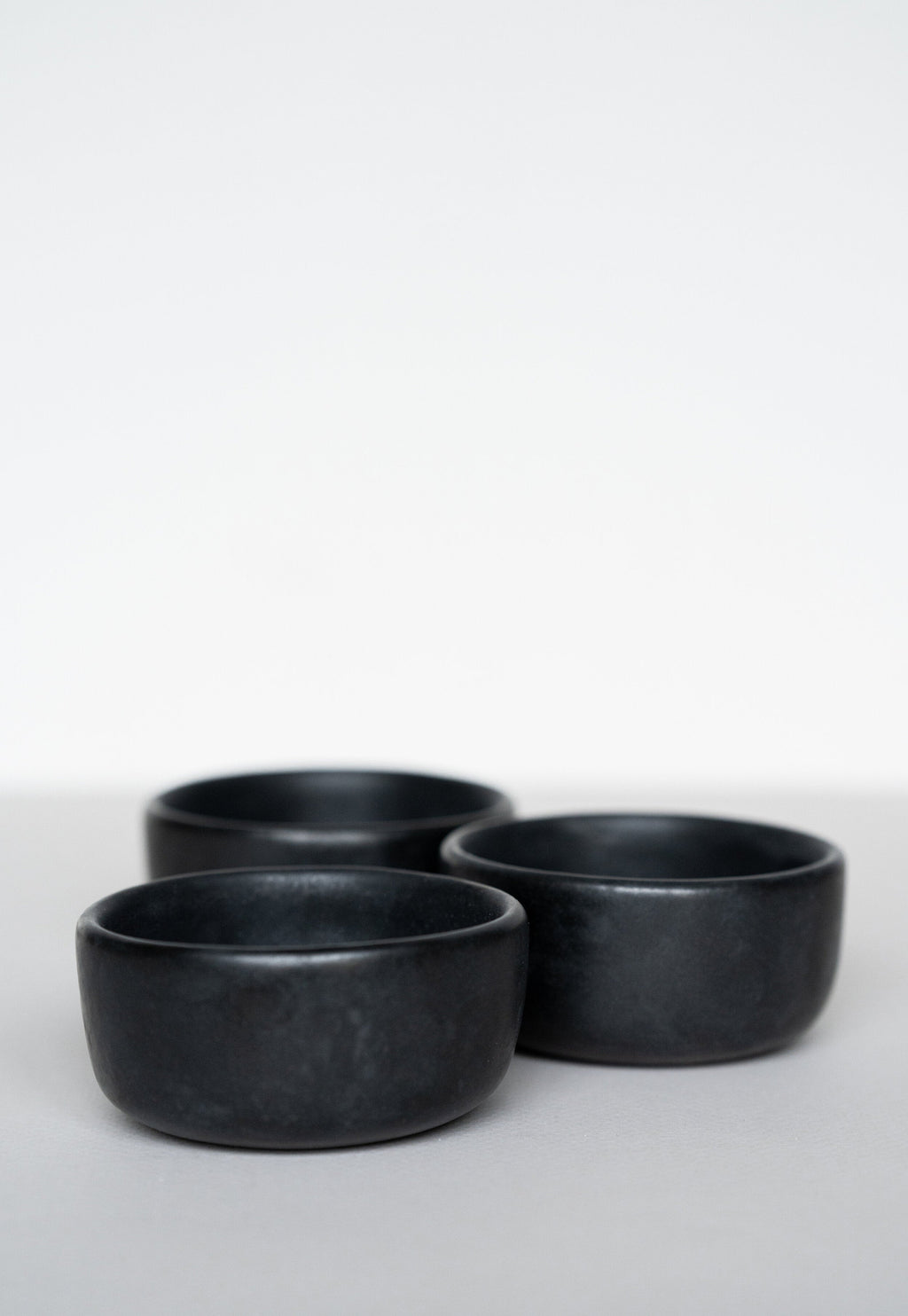 Black Matte Stoneware Pinch Bowl, alternate view