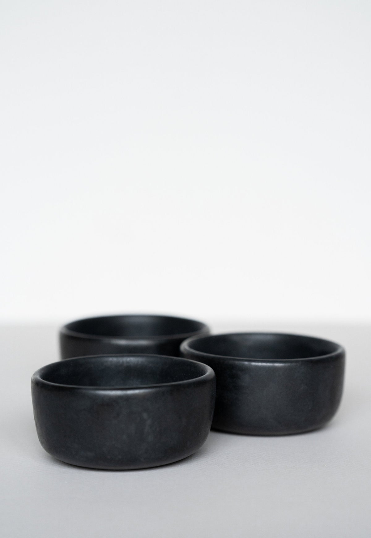 Black Matte Stoneware Pinch Bowl, alternate view