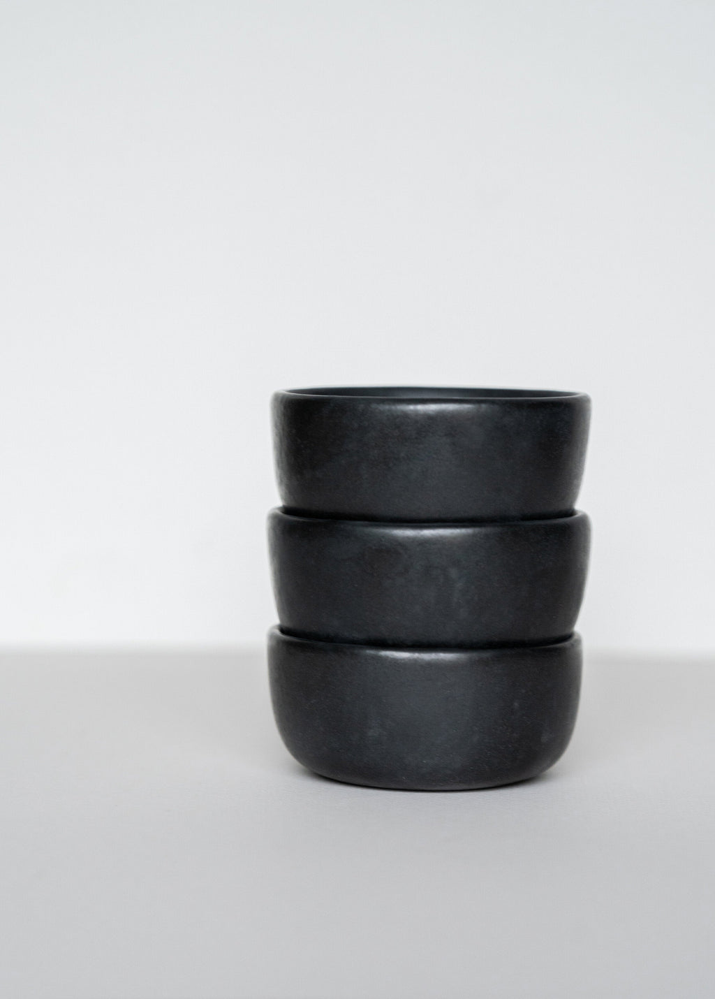 Black Matte Stoneware Pinch Bowl, another angle