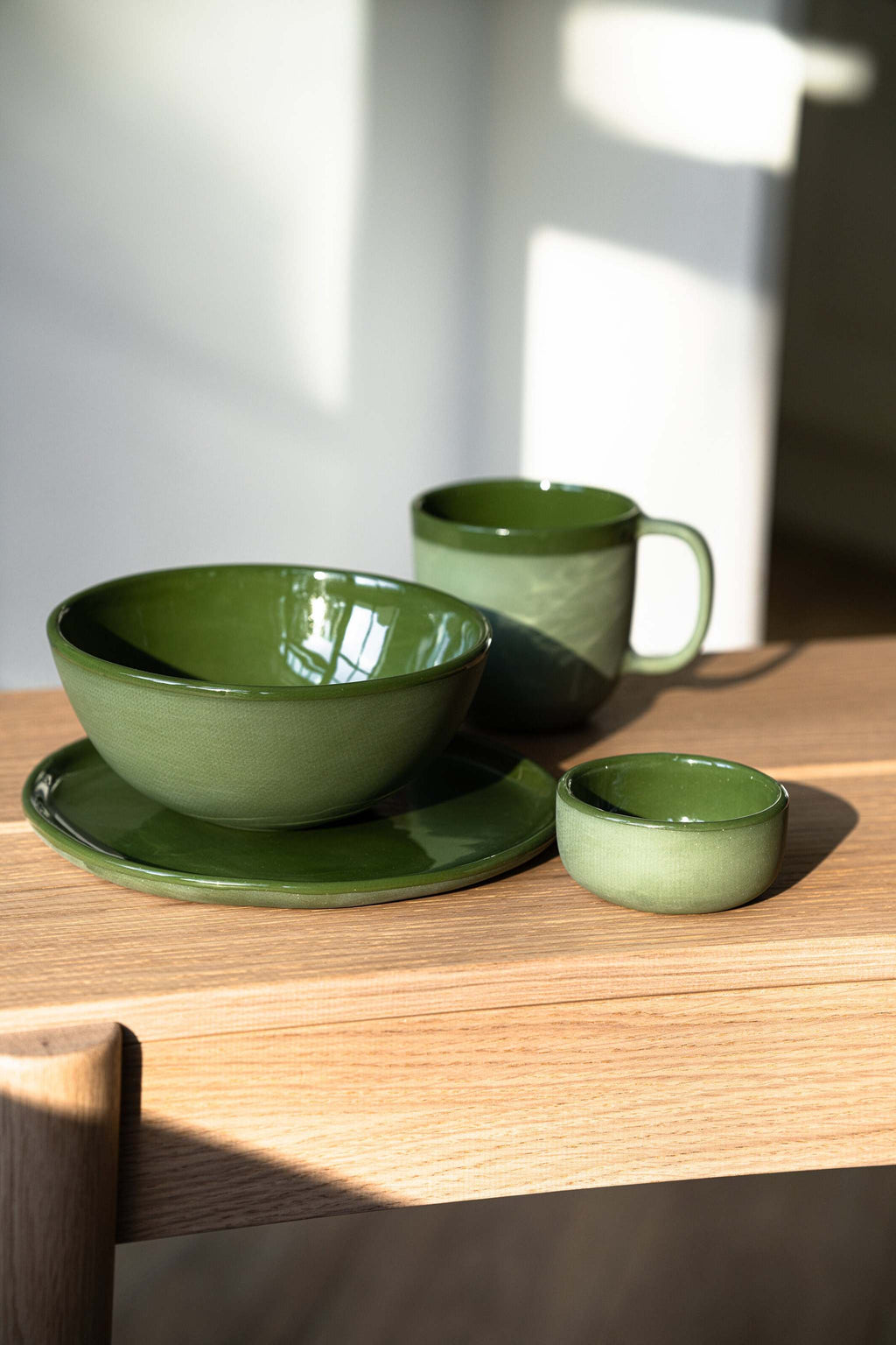 Handmade Porcelain Plates, Sage Green
