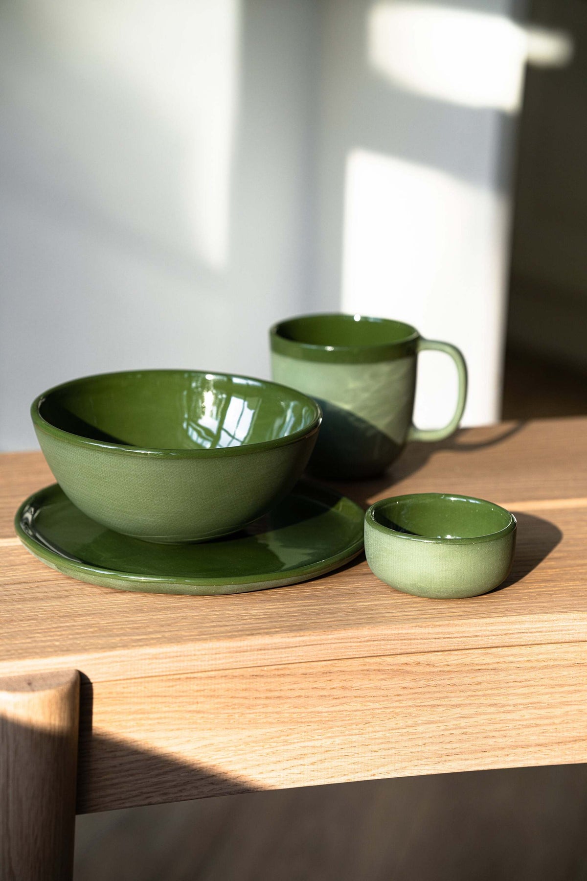 Handmade Porcelain Plates, Sage Green