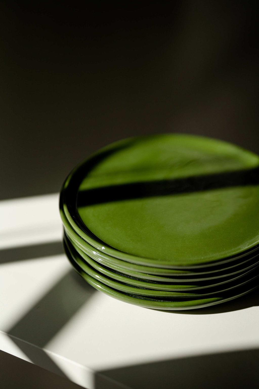 Handmade Porcelain Plates, Sage Green
