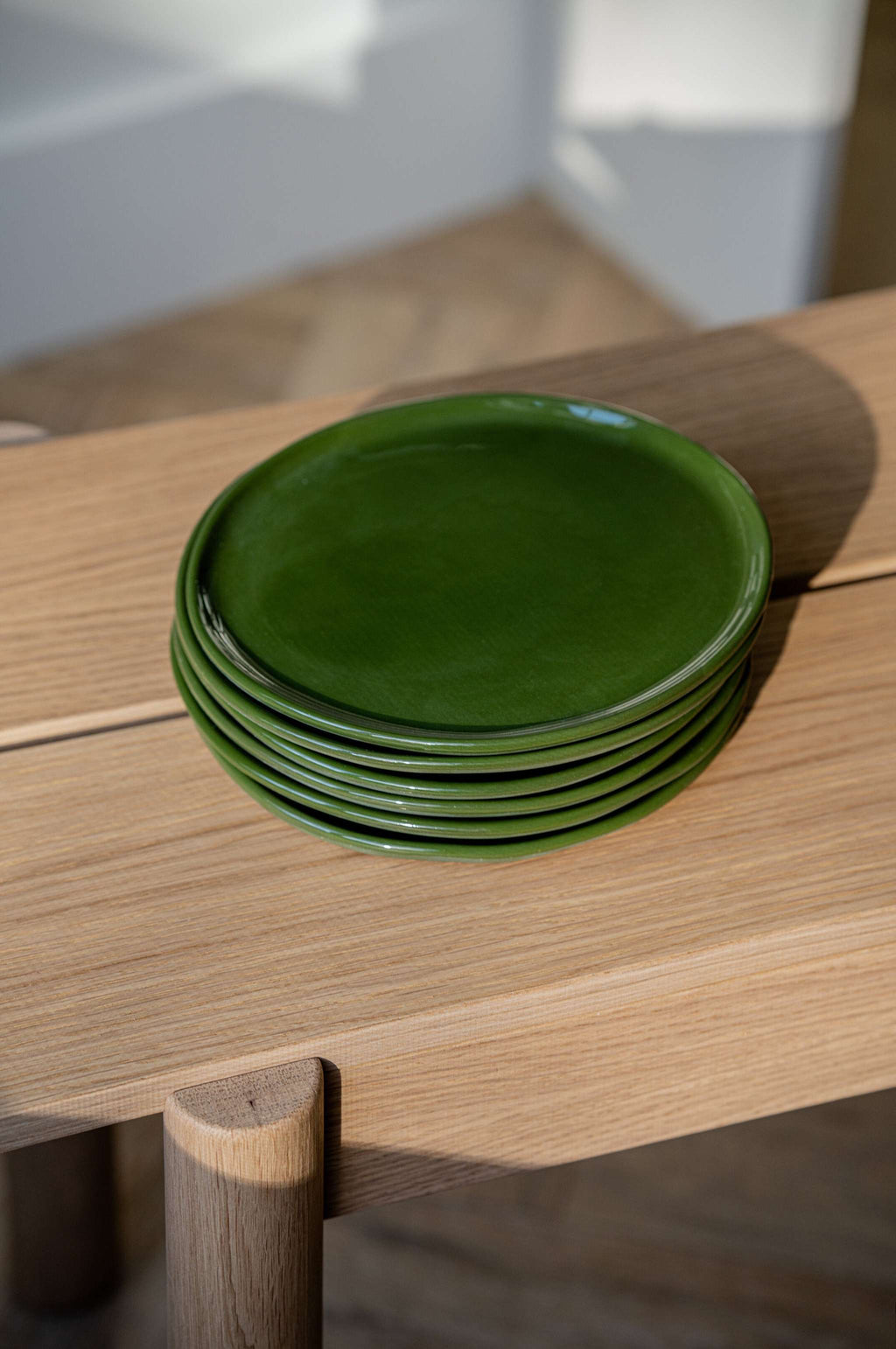 Handmade Porcelain Plates, Sage Green