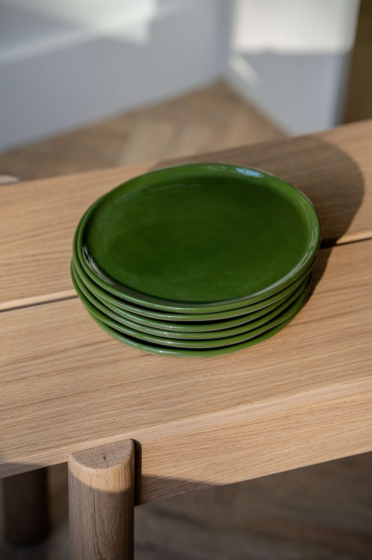 Handmade Porcelain Plates, Sage Green