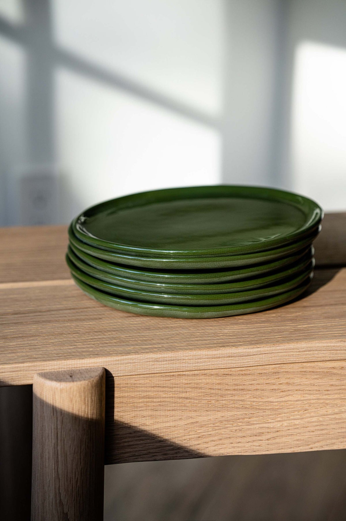 Handmade Porcelain Plates, Sage Green