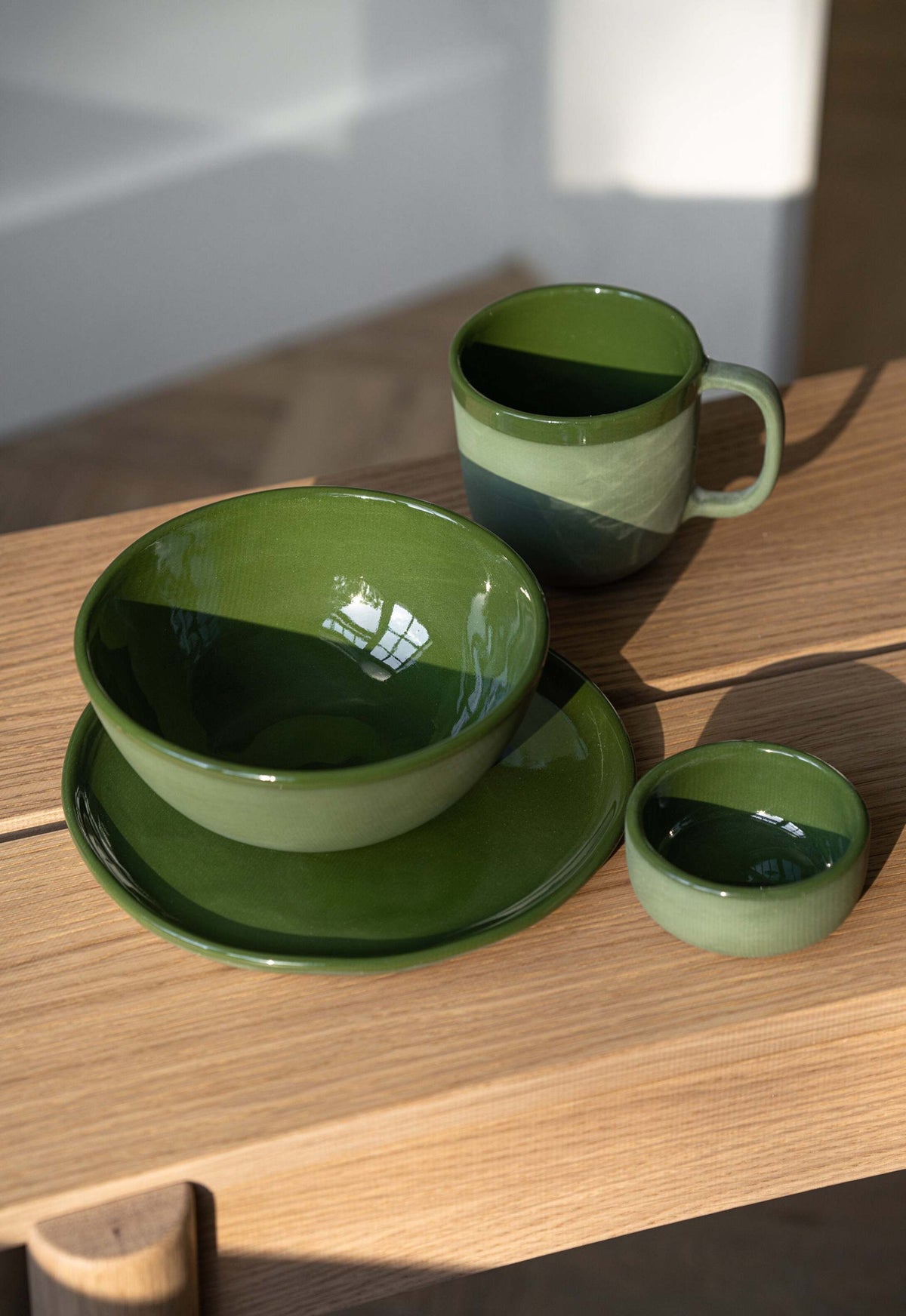 Handmade Porcelain Bowl, Sage Green, view 5