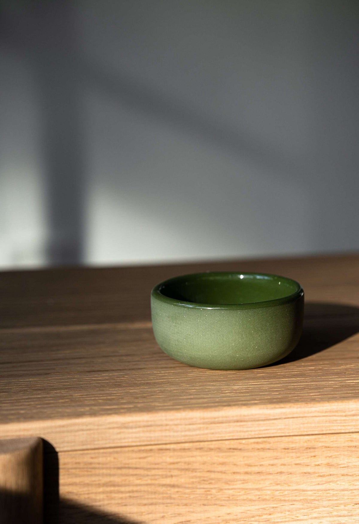 Handmade Porcelain Sauce Bowl, Green, alternate view