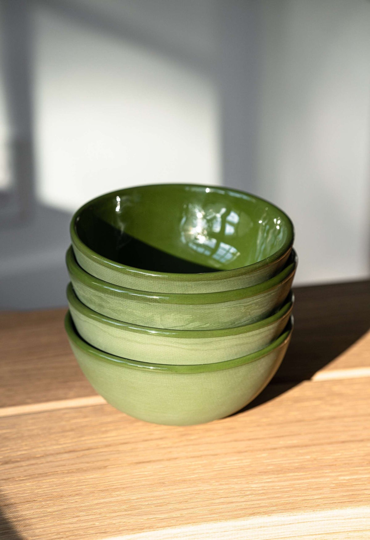 Handmade Porcelain Bowl, Sage Green, alternate view