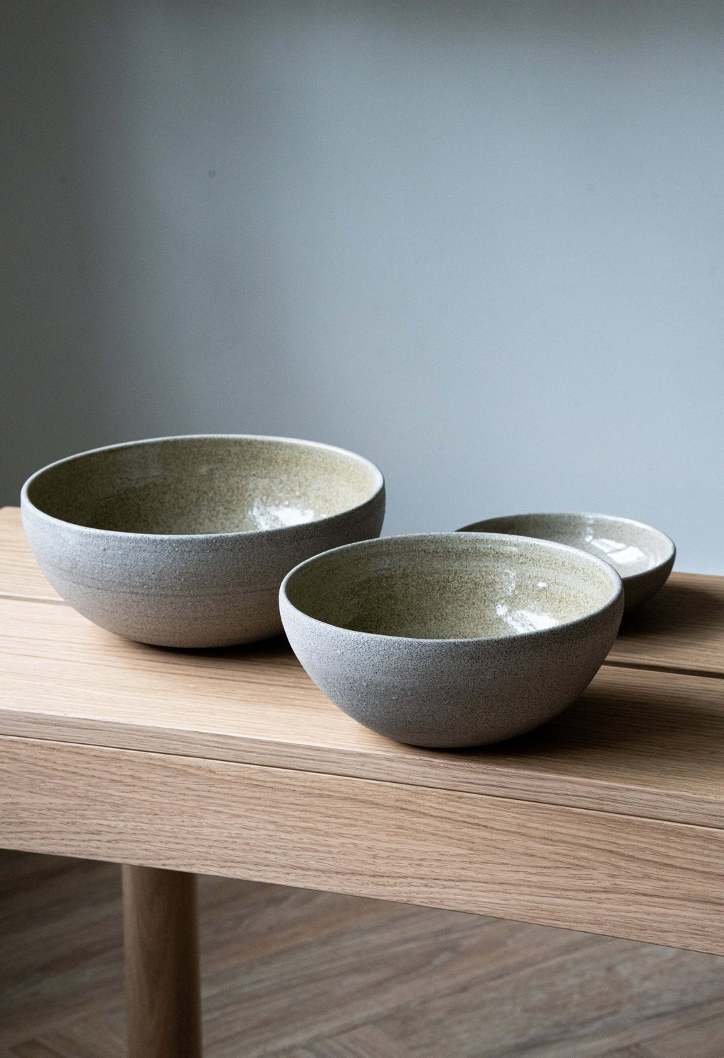 Concrete Stoneware Nesting Bowl Set, alternate view