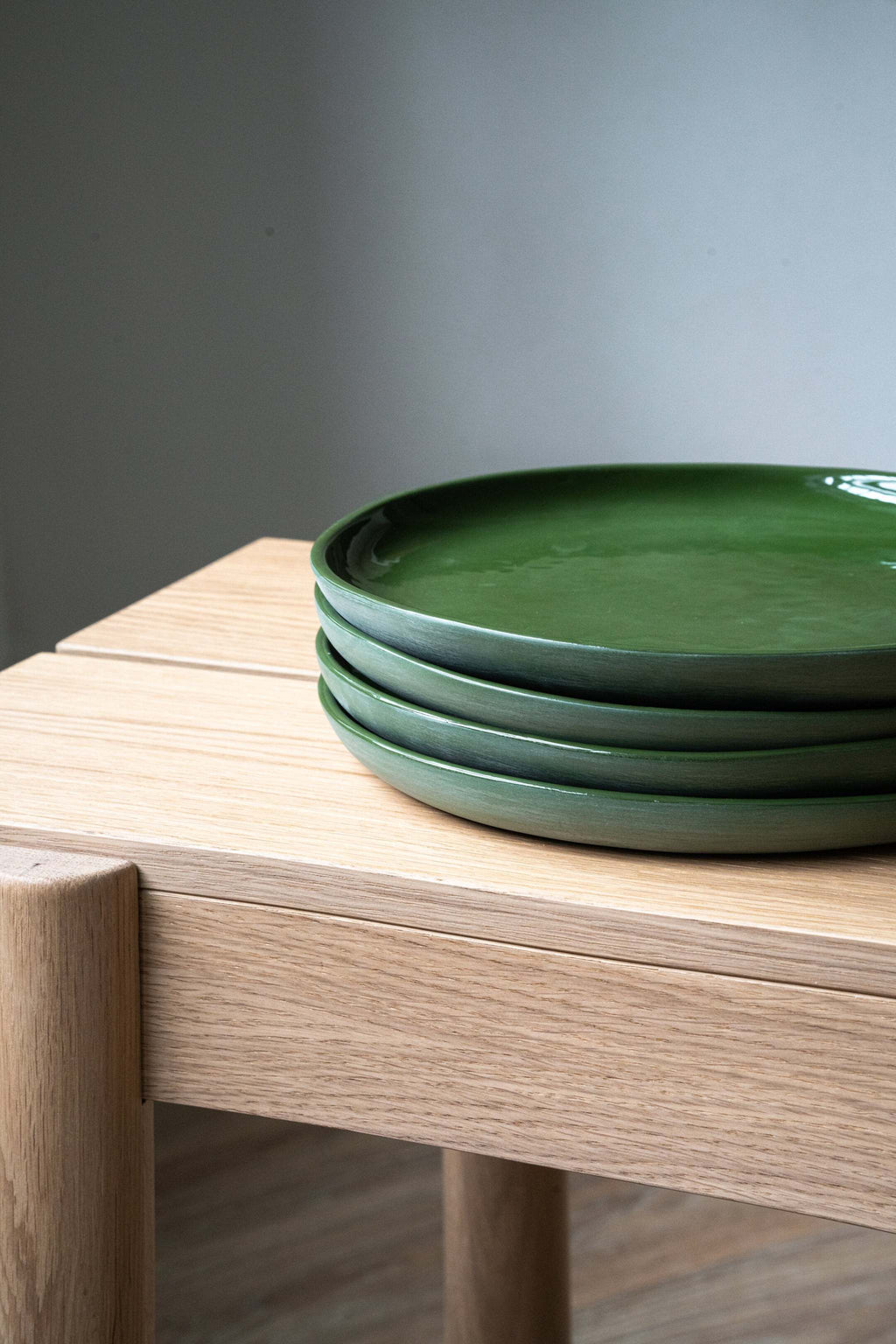 Handmade Porcelain Plates, Sage Green, alternate view
