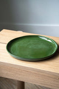 Handmade Porcelain Plates, Sage Green, detail view