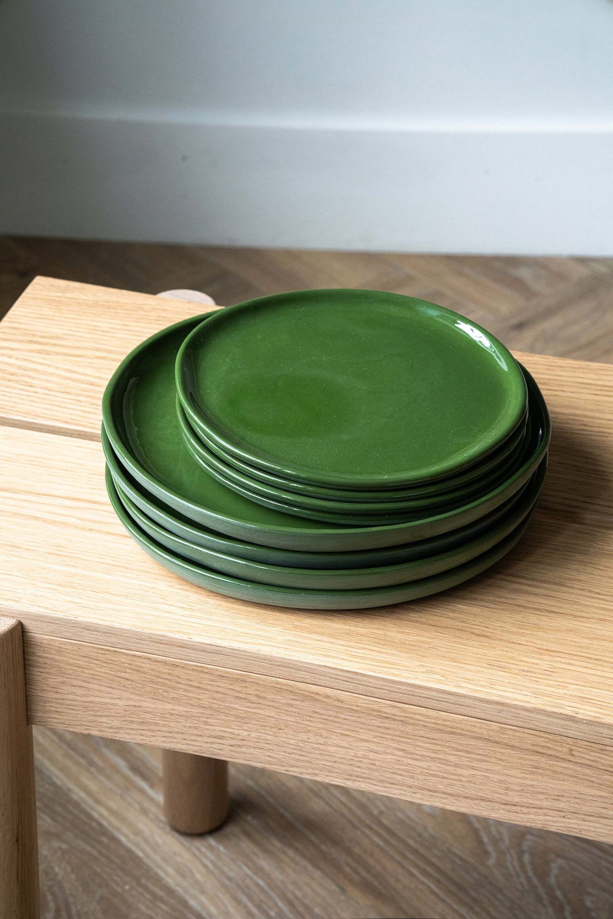 Handmade Porcelain Plates, Sage Green