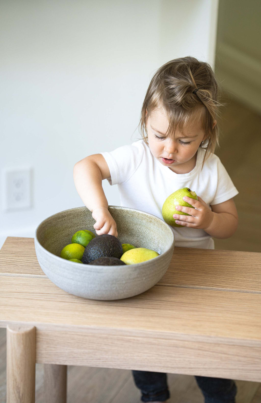 Concrete Stoneware Fruit Bowl, Large, another angle