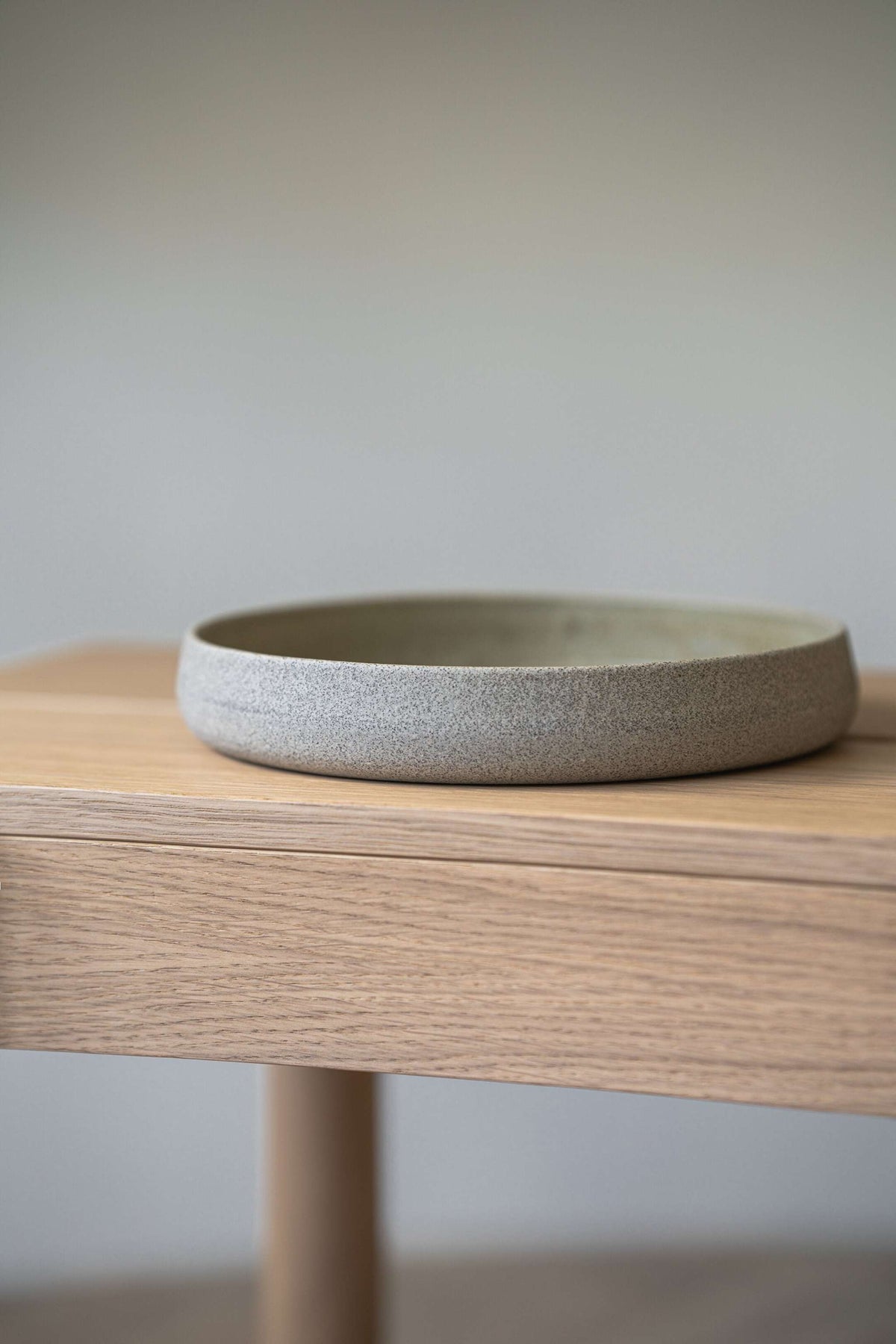 Concrete Stoneware Salad Plate, High Sides, detail view