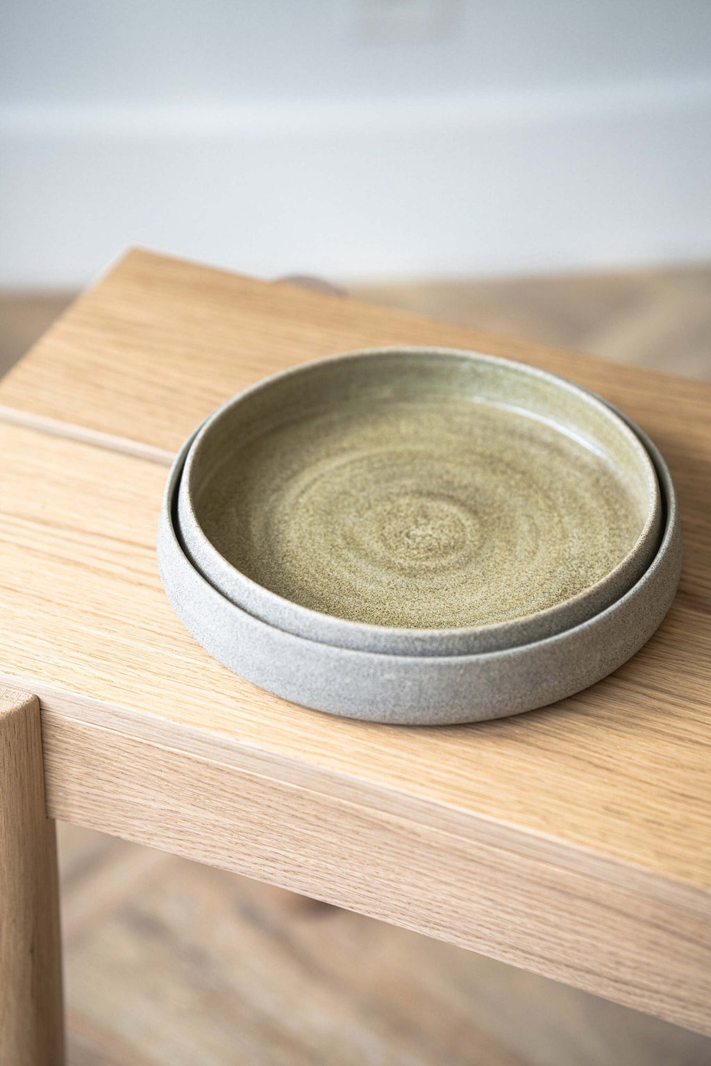 Concrete Stoneware Salad Plate, High Sides, view 5