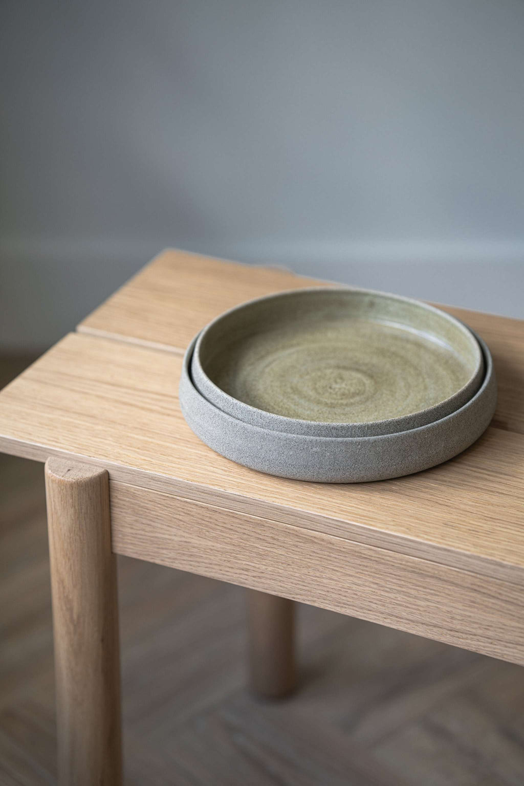 Concrete Stoneware Salad Plate, High Sides, view 6
