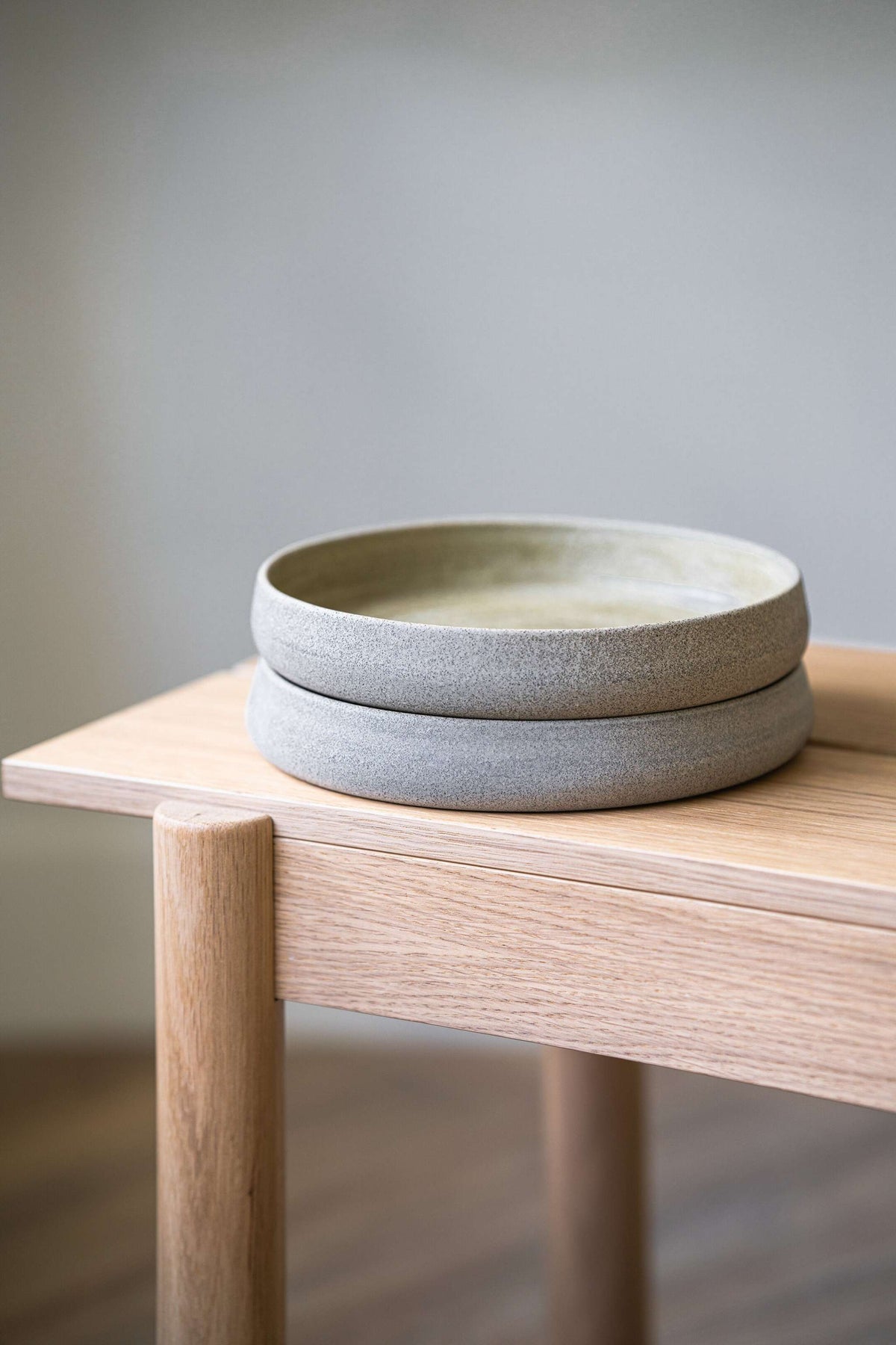 Concrete Stoneware Salad Plate, High Sides, alternate view