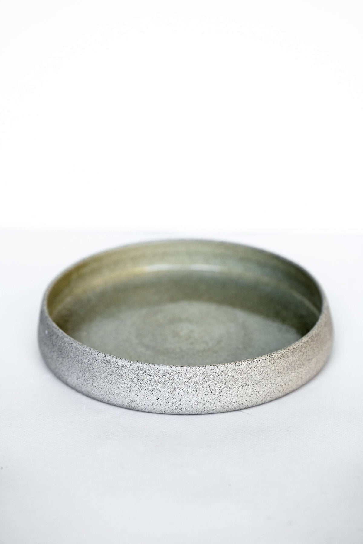 Concrete Stoneware Salad Plate, High Sides