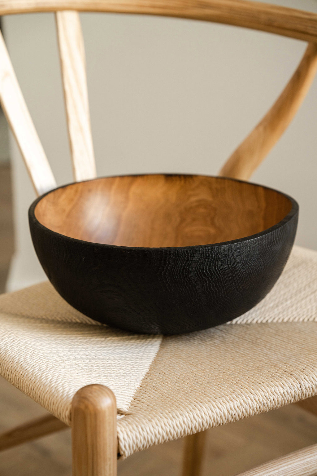 Half-Charred Wood Bowl, Large, detail view
