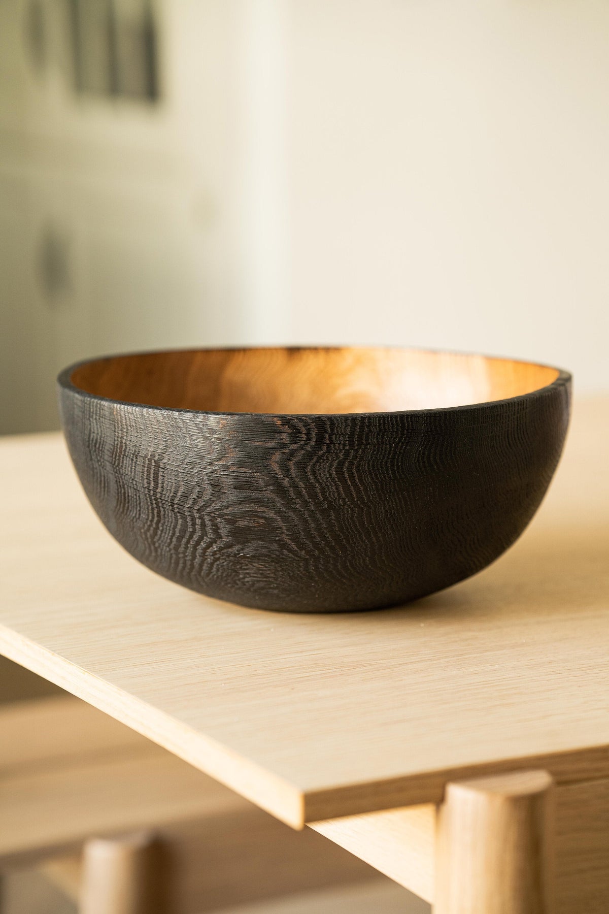 Half-Charred Wood Bowl, Large, alternate view