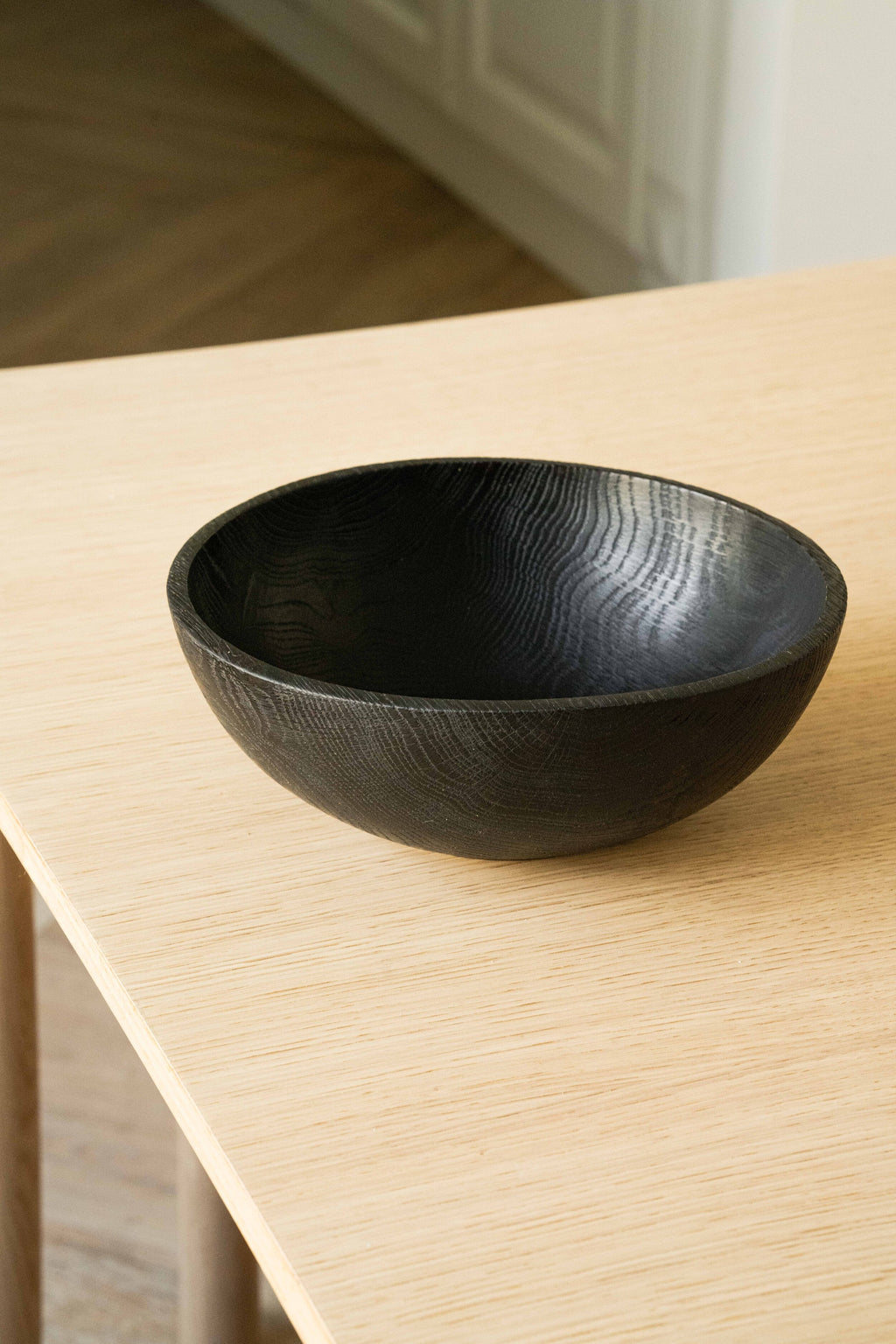 Charred Ash Wood Bowl, Large, another angle