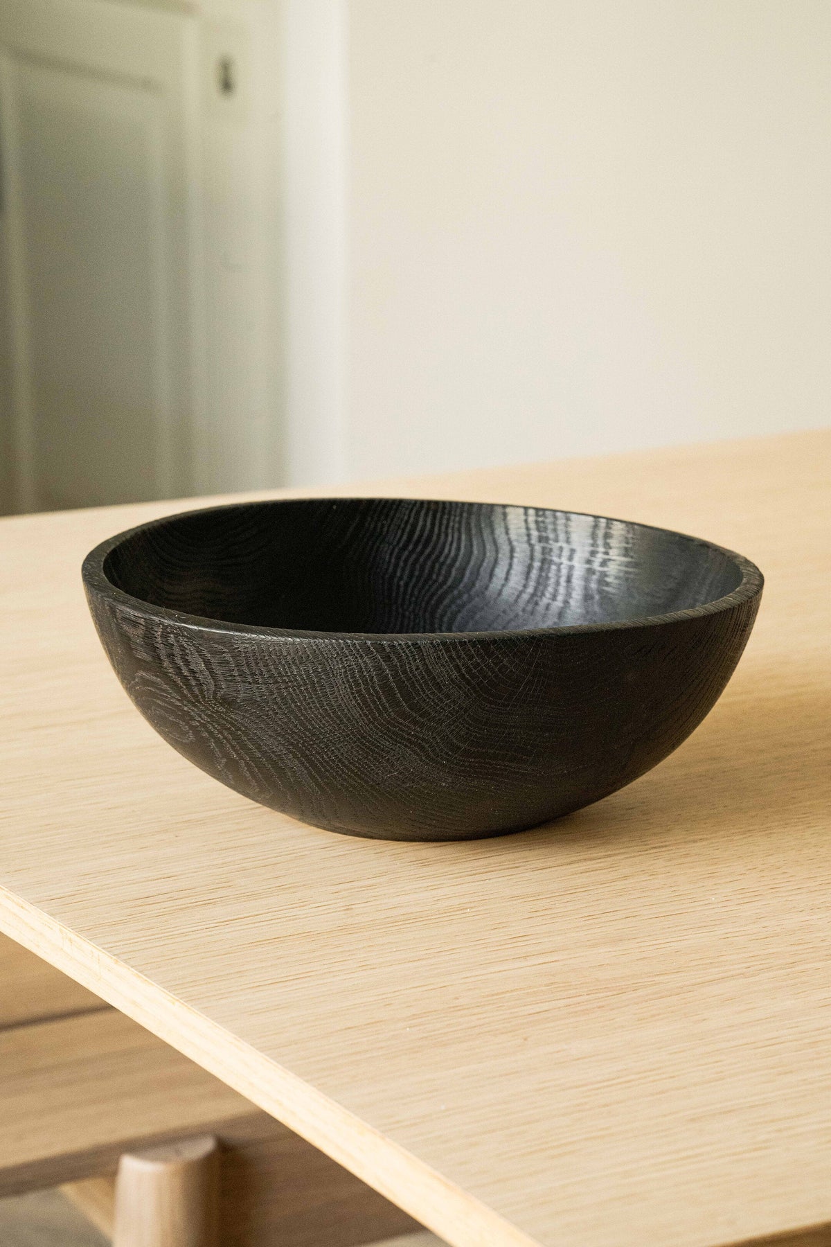 Charred Ash Wood Bowl, Large, detail view