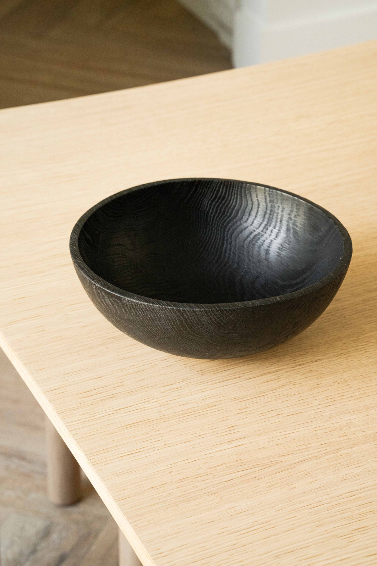 Charred Ash Wood Bowl, Large, view 5