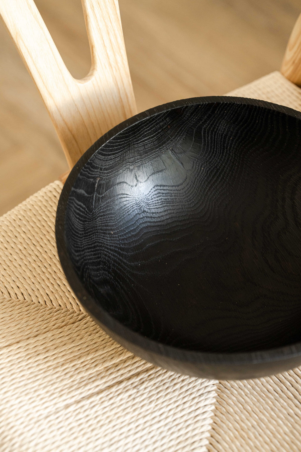 Charred Ash Wood Bowl, Large, view 6