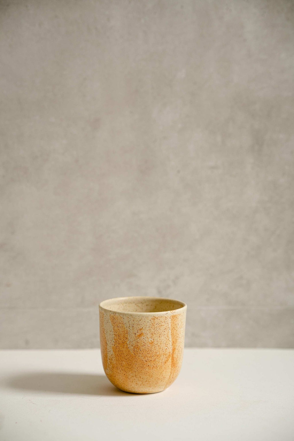Beige Stoneware Coffee Cup, view 5
