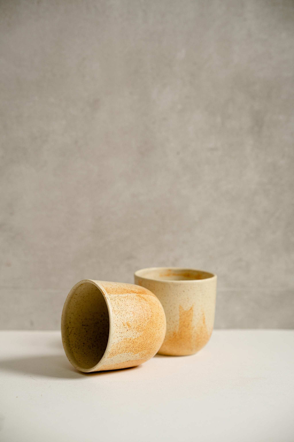 Beige Stoneware Coffee Cup, view 6