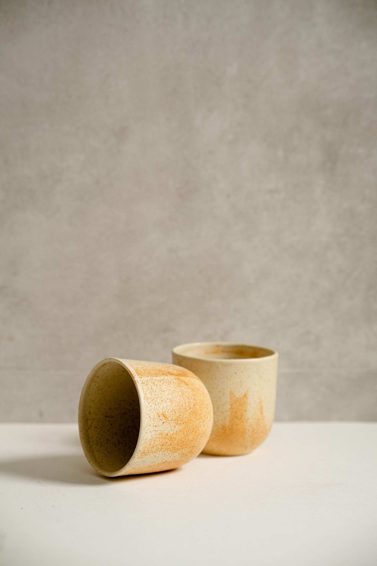 Beige Stoneware Coffee Cup, view 6