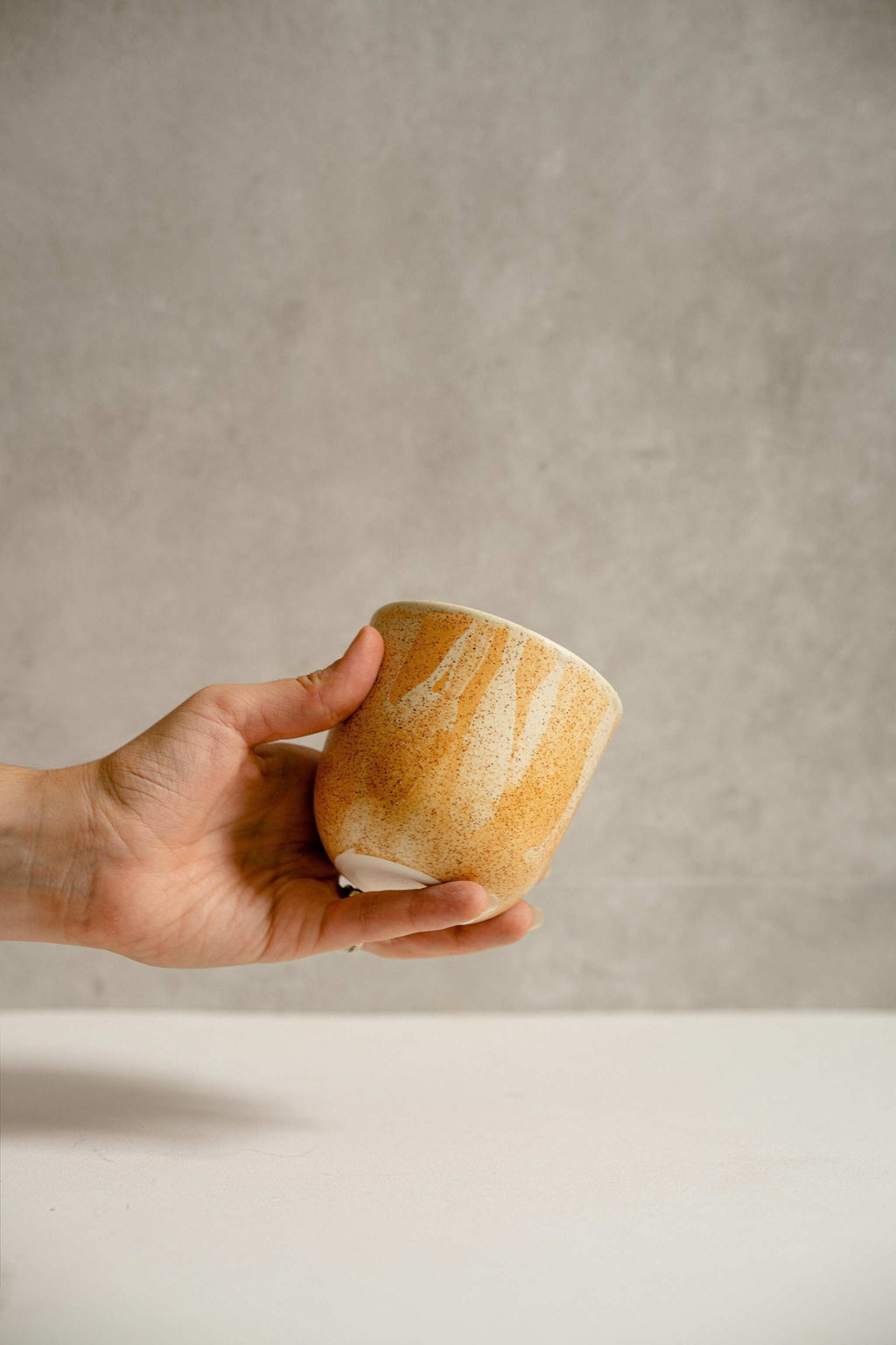 Beige Stoneware Coffee Cup