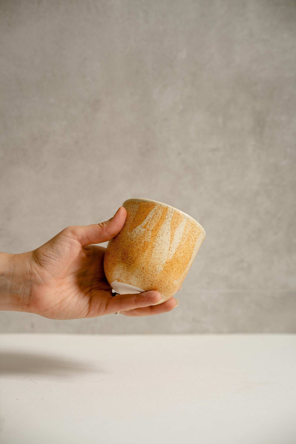 Beige Stoneware Coffee Cup