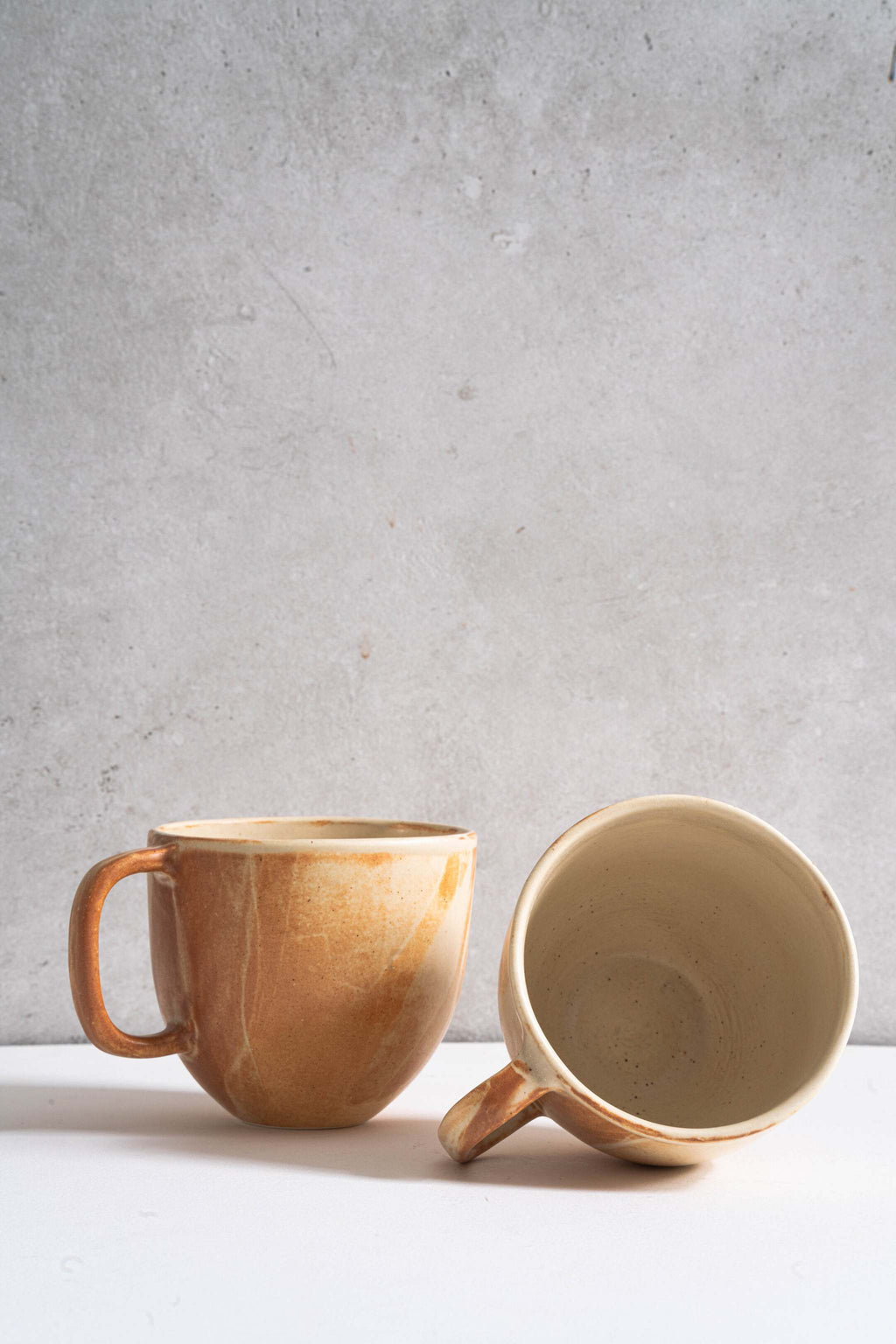 Beige Stoneware Coffee Mug, another angle