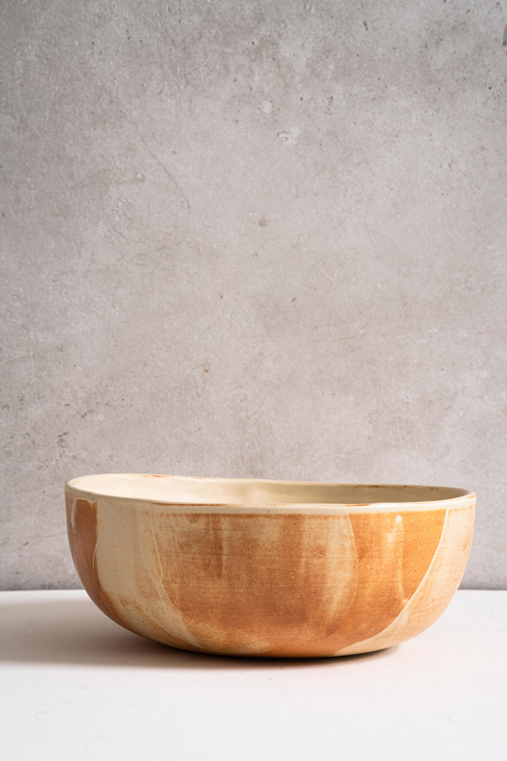 Beige Matte Salad Serving Bowl, alternate view
