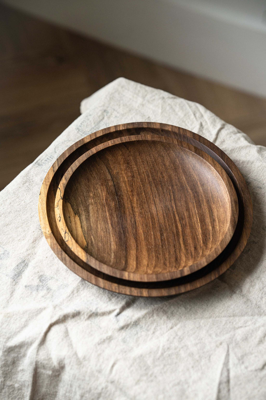 Hand-Carved Walnut Plate