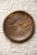 Hand-Carved Walnut Plate, detail view