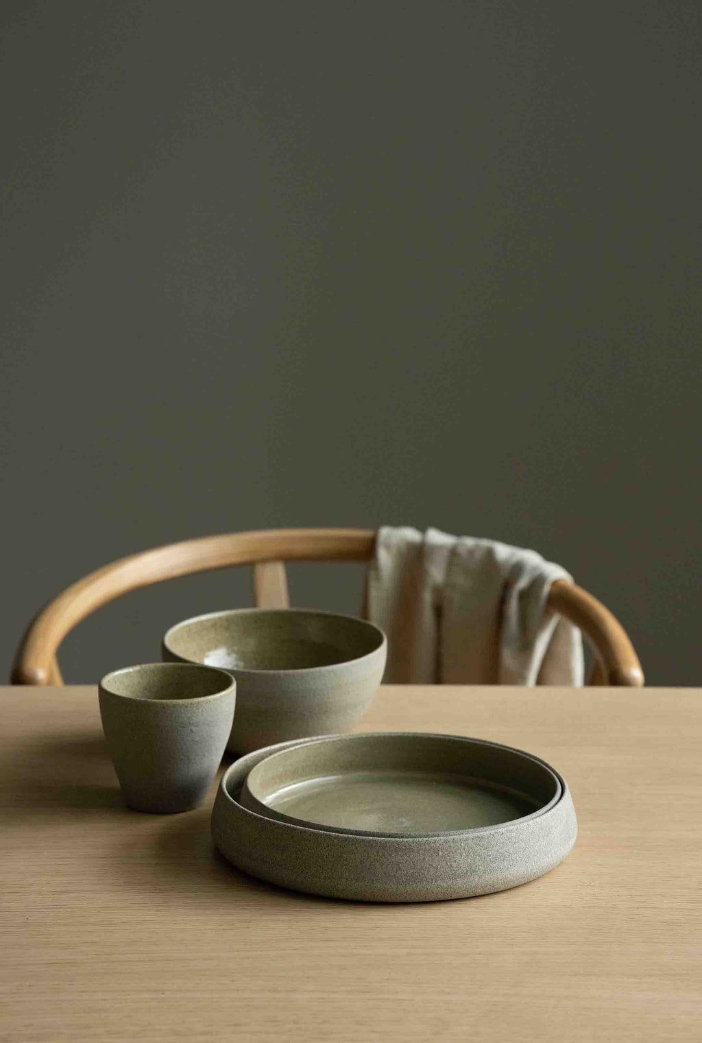 Concrete Stoneware Dinner Set, alternate view