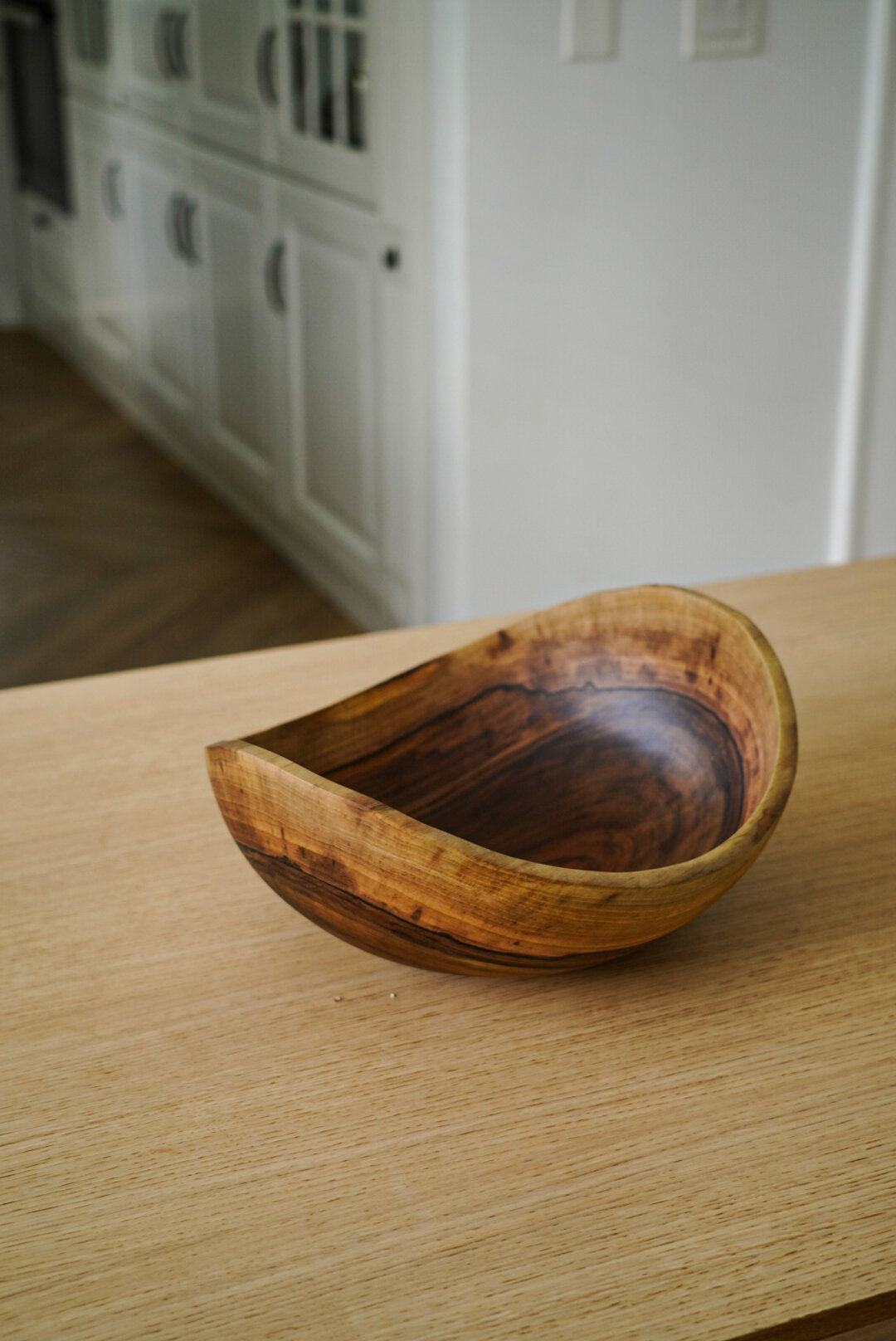 Hand-Carved Walnut Bowl, Extra Large, view 6