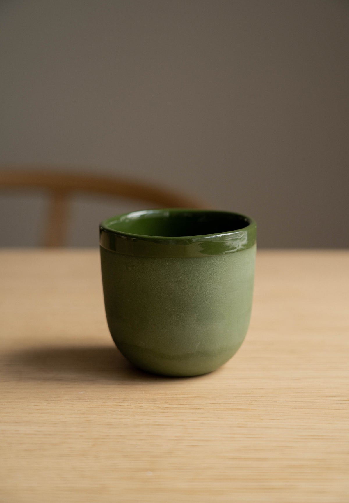 Handmade Porcelain Coffee Cup, Green
