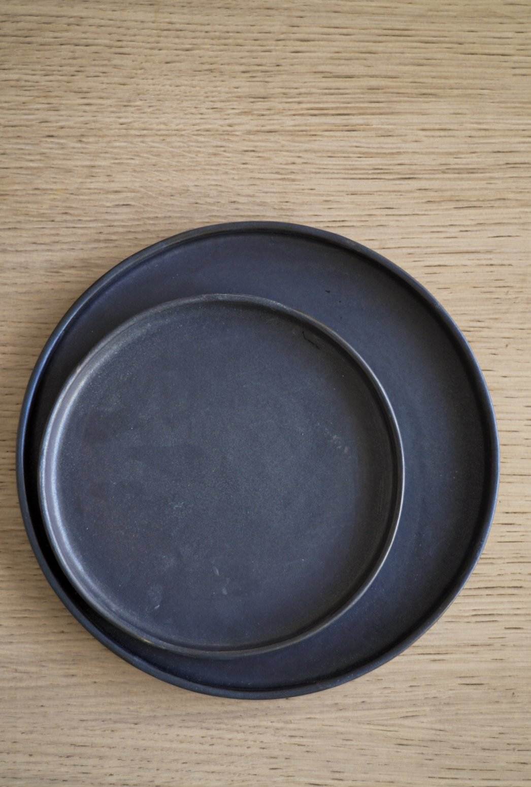 Black Matte Stoneware Dinner Plate, another angle
