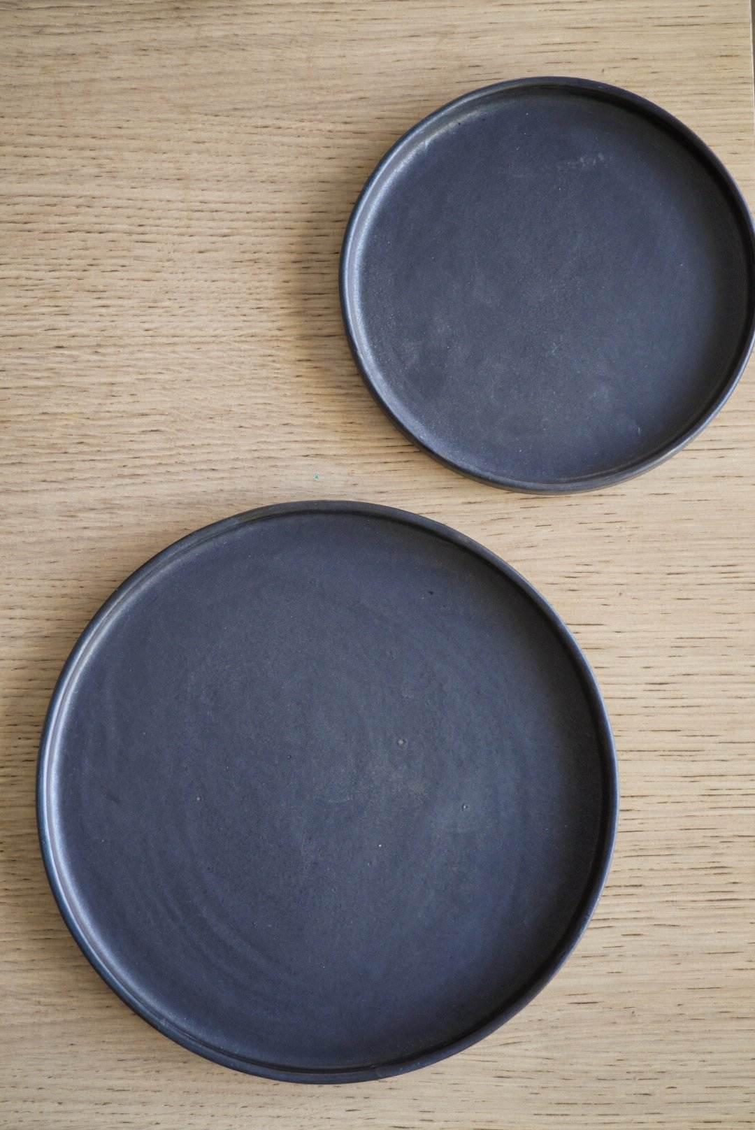 Black Matte Stoneware Dinner Plate, view 5
